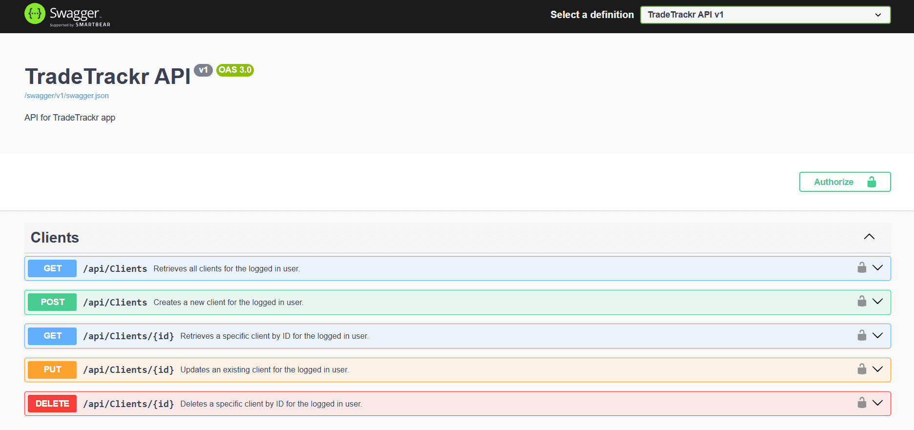 tradetrackr API